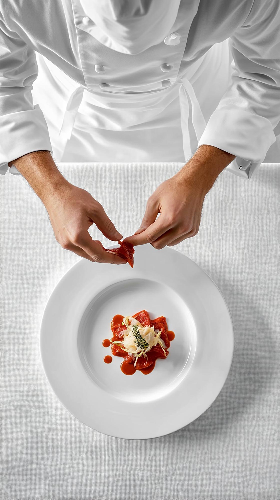 Szef kuchni przygotowujący fine dining